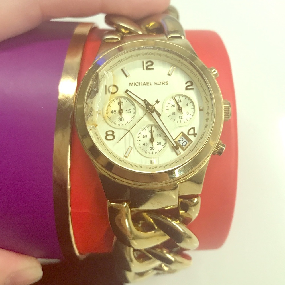 Gold Michael Kors bracelet watch - face damage